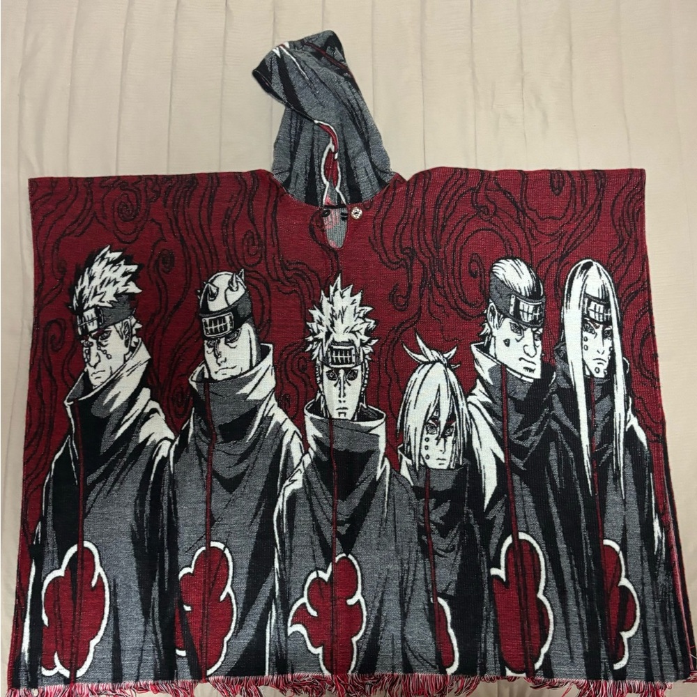 Red and Gray Hooded Anime Jacket